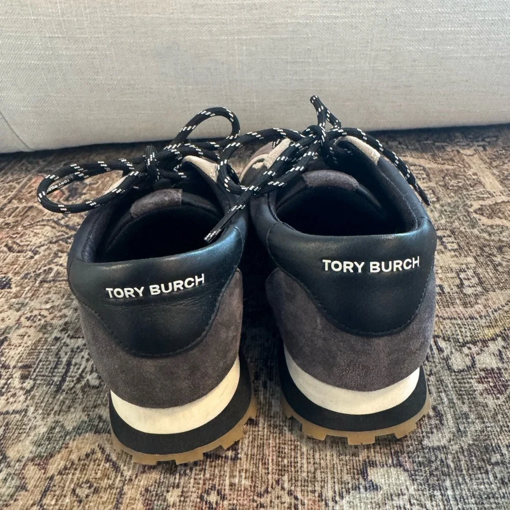 Tory Burch Navy Blue/Gray/White Destiny Trainer Sneakers - Picture 2 of 4